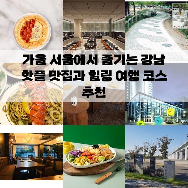 가을 서울에서 즐기는 강남 핫플 맛집과 힐링 여행 코스 추천: 2박 3일 가볼만한곳